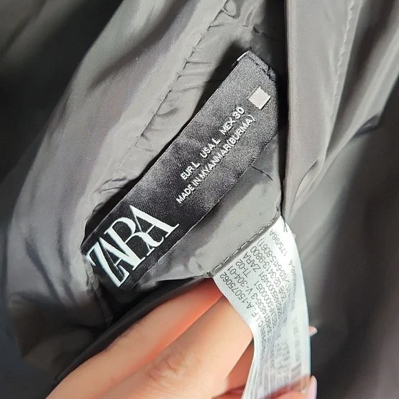 Zara Reversible Hooded Puffer Jacket, Size L - Picture 8 of 13